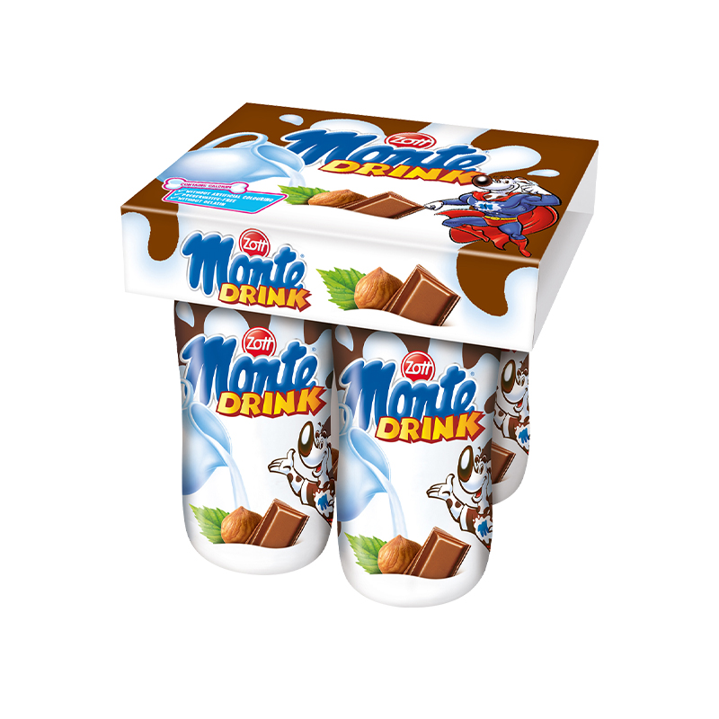 Zott Monte Milk Drink With Choco And Hazelnut 4x95ml