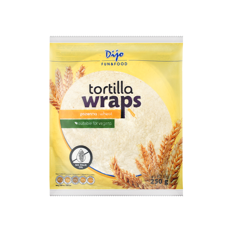 Dijo Tortilla Dijo Wheat Ø 25cm, 4pcs/62,5g