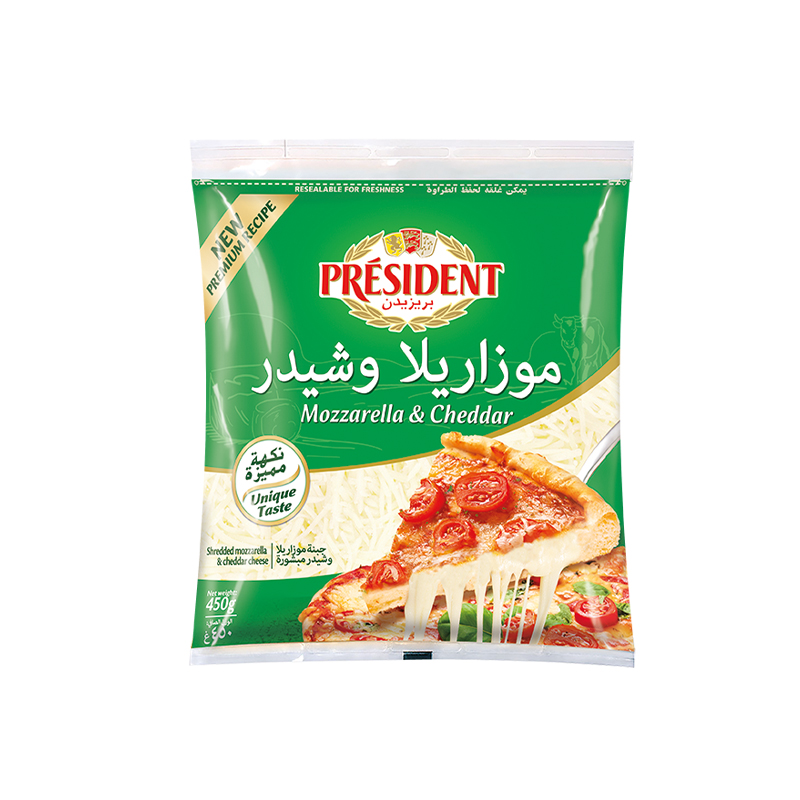 President Shredded Mozzarella / Natural Cheddar 450g