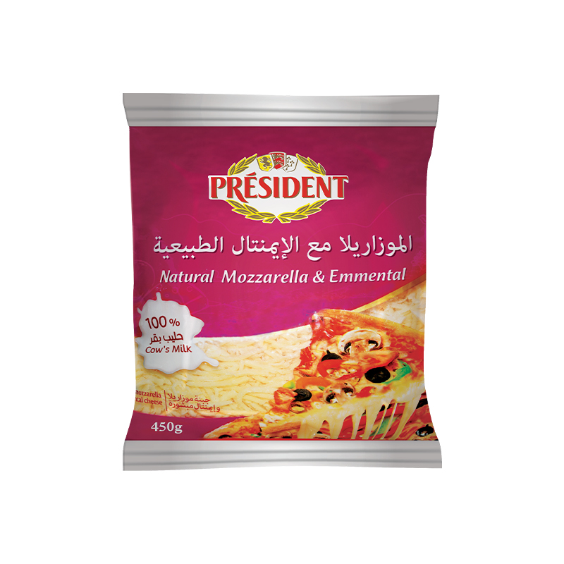 President Shredded Emmental+Mozza 40% Fdm 450g