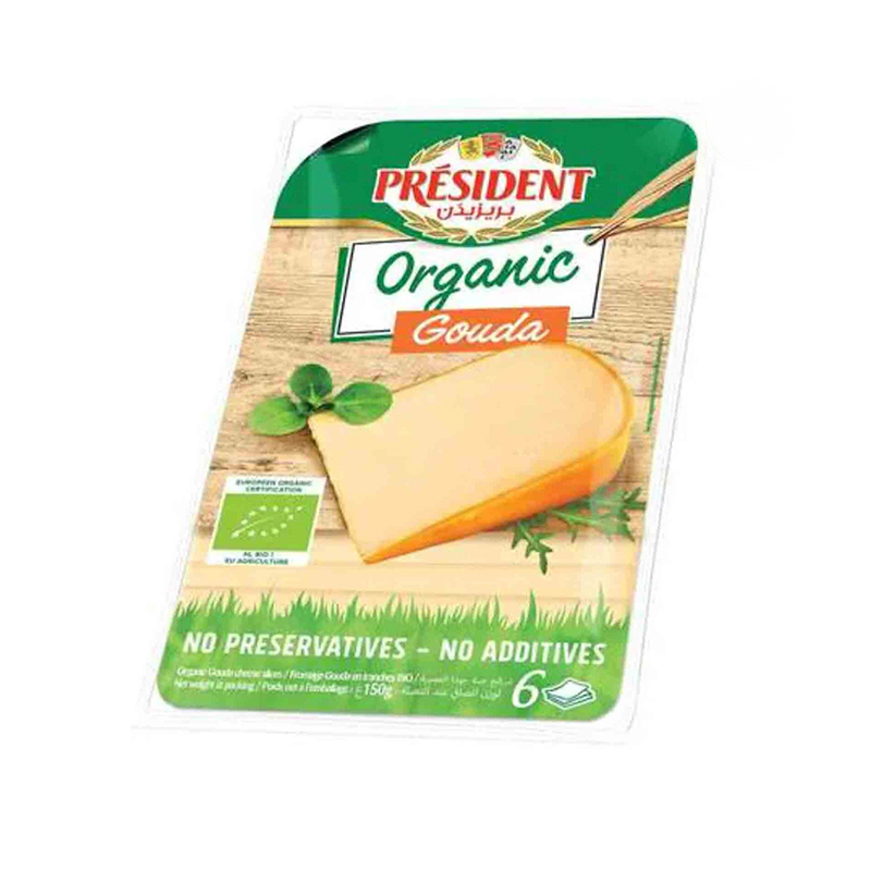 President Organic Gouda Cheese Slices 150g