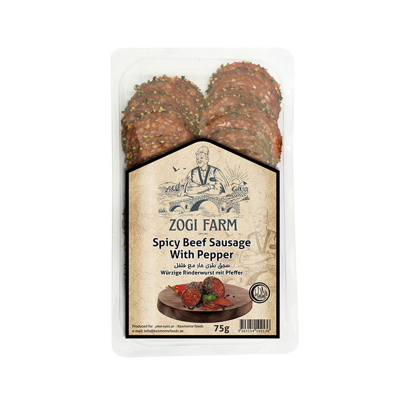 Zogi Farm Beef Sausage With Pepper Slice 75g